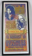 Beautifully Framed Artist Signed (Arminski) Bob Dylan / Willie Nelson Concert Poster (2004)