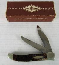 Vintage Western #062 Large "Hunter" Folding Knife in Original Box