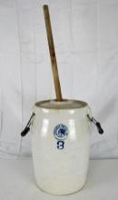 Antique Louisville Pottery Co. 3 Gallon Stoneware Butter Churn