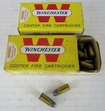 2 Vintage Boxes (72 Rds) Winchester 32 S&W Pistol Ammo
