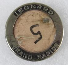 Rare Antique Leonard Oil (Grand Rapids, MI) Employee Plant Badge