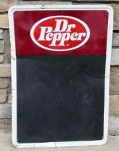 Antique Dr. Pepper 27" Embossed Metal Chalkboard Sign
