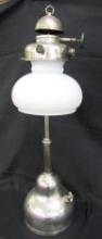 Antique 26" Student Oil Lamp w/ Milk Glass Shade