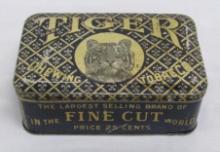 Antique Tiger Brand Fine Cut Tobacco Tin