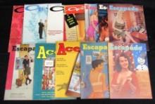 Lot (12) Vintage 1950's Men's Pin-Up Magazines- Escapade, Ace, Gent+