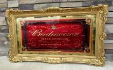 Beautiful Framed Budweiser Millennium 5 Ft. Bar Mirror
