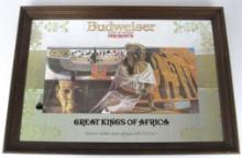 Vintage Budweiser "Great Kings of Africa" Nefertari - Nubian Queen Egypt Beer Mirror
