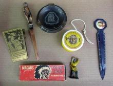 Grouping Antique Native American Indian Items- Harmonica, Ashtray, Letter Openers, etc.