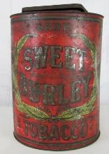 Antique Sweet Burley Tobacco Large Counter/ General Store Tin