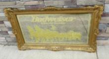 Beautiful Framed Budweiser "King of Beers" Clydsdales 5 Ft. Bar Mirror