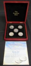 Complete Franklin Mint "The First 5 Years" US Silver Eagle Collection