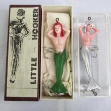 (2) Vintage "Little Hooker" Novelty Risque Fishing Lures