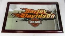 Excellent Harley Davidson Motorcycles Framed Beveled 32" Mirror