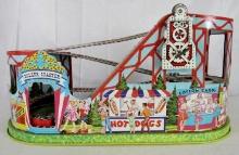 Antique J. Chein Tin Wind-Up Roller Coaster