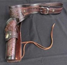 Vintage Size 38-44 Tooled Leather Ruger Pistol Holster
