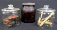 (3) Antique Tobacco General/ Store Cannister Counter Jars