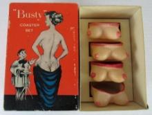 Full Set (4) "Busty" Nude Novelty Coasters MIB
