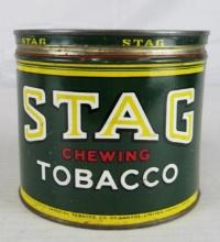 Rare Antique Stag (Canada) Tobacco Tin w/ Lid (Great Graphics)