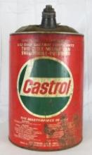Vintage Castrol Snowmobile & Outboard Motor 6 Gallon 2 Cycle Mixing Metal Gas Can