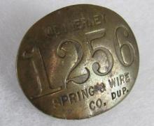 Antique McInery Spring & Wire Co. Employee Plant Badge