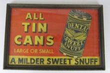Antique Dental Sweet Snuff Paper Tobacco Sign Framed