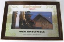 Vintage Budweiser "Great Kings of Africa" Thutmose III - Pharoh of Egypt Beer Mirror