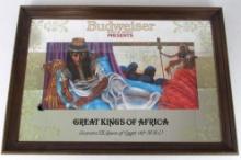 Vintage Budweiser "Great Kings of Africa" Cleopatra VII- Queen of Egypt Beer Mirror
