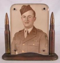 Outstanding WWII Era Trench Art Military Picture Frame