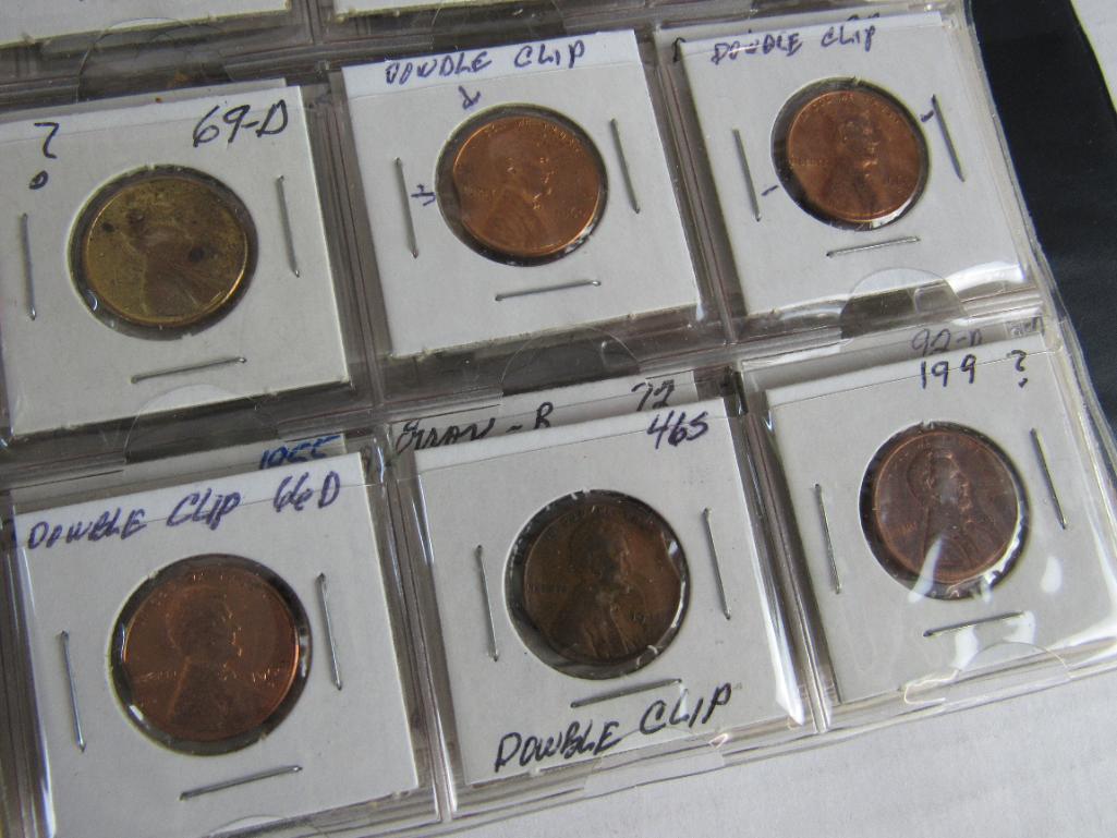 Album of US Error Coins- Cents, Dimes, Nickels, Quarters, Halves.