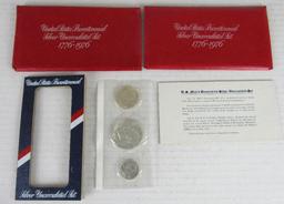 Lot (2) 1976 S Bicentennial Silver Mint UNC Sets in Original Envelope