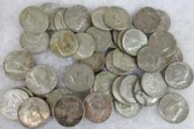 Lot (45) Mixed Date 1960's (40%) Silver Kennedy Half Dollars ($22.50 Face)