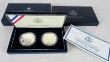 Box Set (2) 2001 Smithsonian American Buffalo US Silver Proof Bullion Coins MIB .999