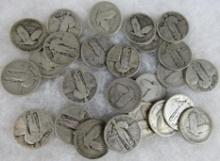 Lot (28) Mixed Date Standing Liberty Silver Quarters