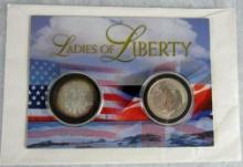 Beautiful Ladies of Liberty US / UK Silver Coin Set MIP