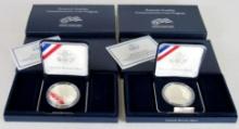Set (2) 2006 Benjamin Franklin "Founding Father" & "Scientist" US Silver Proof Bullion Coins MIB