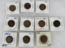 Lot (10) Civil War Era Indian Head/ Flying Eagle Cents 1857-1864