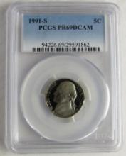 1991-S Jefferson Nickel PCGS Proof 69 Deep Cameo