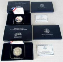 Set (2) 2006 Benjamin Franklin "Founding Father" & "Scientist" US Silver Proof Bullion Coins MIB