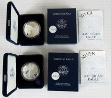 Lot (2) 2003 US Silver Eagle Bullion Coins MIB .999
