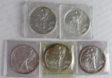Lot (5) American Silver Eagle $1 Mixed Years