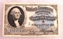 1893 World's Columbian Exposition Ticket