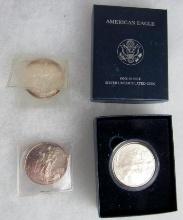 Lot (3) Silver .999 US Eagles. 1993, 2007, 2008