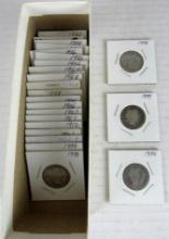 Lot (25) 1898-1930 Barber & Standing Liberty Silver Quarters