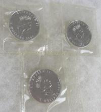 Lot (3) 1995, 1996, & 1997 Canadian .999 Pure Silver $5.00 Coins (Sealed)