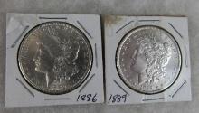 1886 & 1889 Morgan Silver Dollars