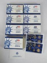 Lot (7) 2001 - 2006 US Proof Sets w/ State Quarters MIB