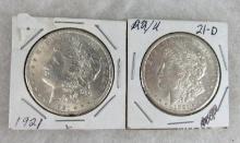 1921 & 1921-D Morgan Silver Dollars