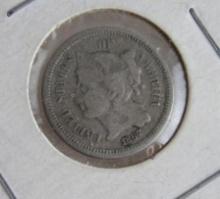 1867 US 3 Cent Nickel Piece