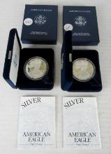 Lot (2) 2002 & 2003 US Silver Eagle Bullion Coins MIB .999