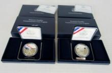 Set (2) 2006 Benjamin Franklin "Founding Father" & "Scientist" US Silver Proof Bullion Coins MIB